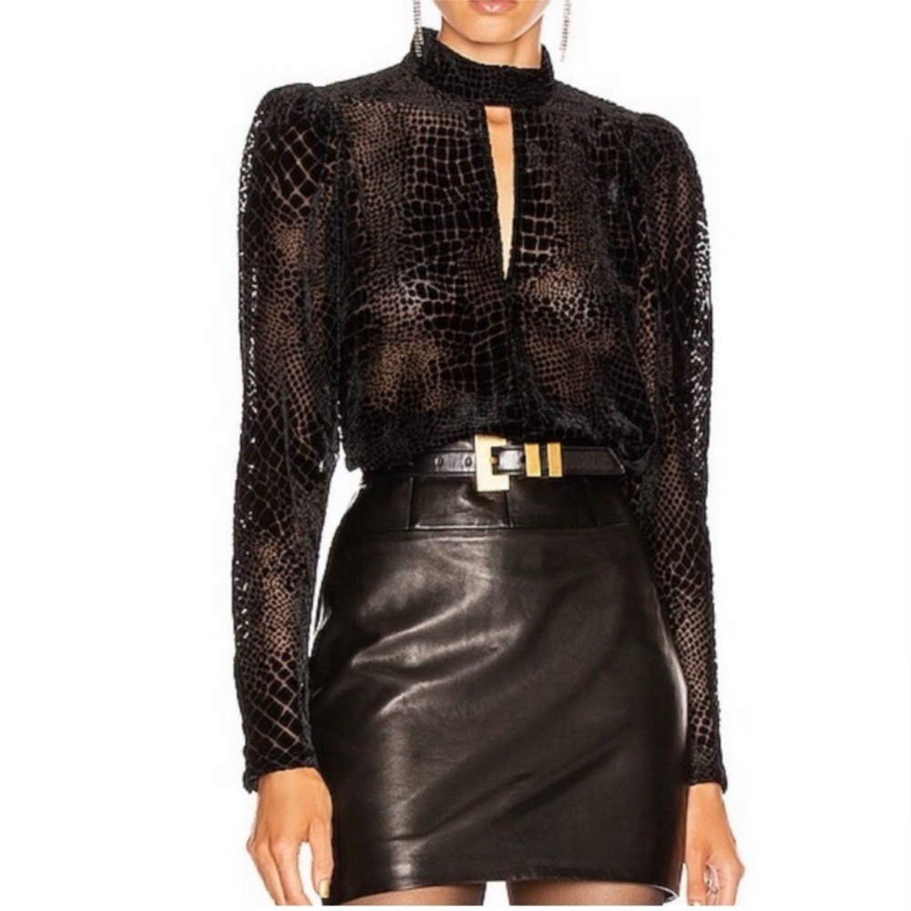 🦋FRAME Velvet Burnout Top